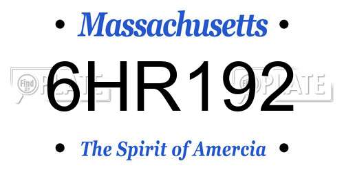 6HR192 Massachusetts License Plate