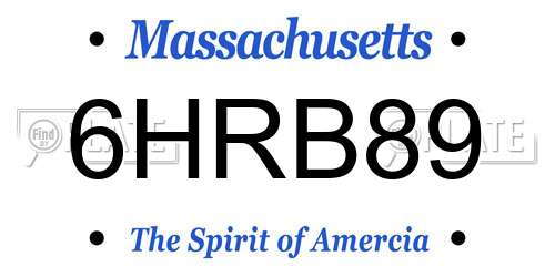 6HRB89 Massachusetts License Plate