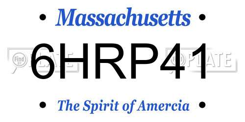 6HRP41 Massachusetts License Plate