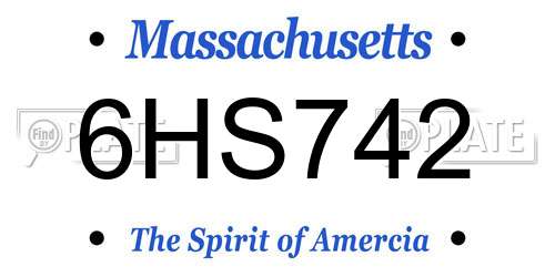6HS742 Massachusetts License Plate