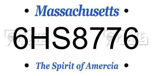 6HS8776 Massachusetts License Plate
