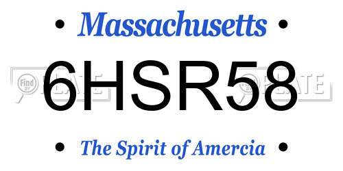 6HSR58 Massachusetts License Plate