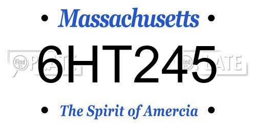 6HT245 Massachusetts License Plate