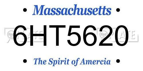 6HT5620 Massachusetts License Plate