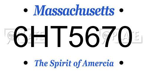 6HT5670 Massachusetts License Plate