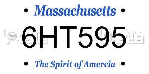 6HT595 Massachusetts License Plate