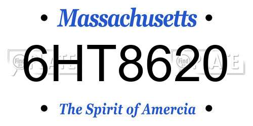 6HT8620 Massachusetts License Plate