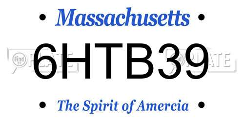 6HTB39 Massachusetts License Plate