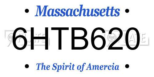 6HTB620 Massachusetts License Plate