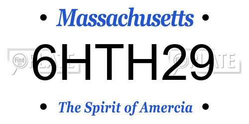 6HTH29 Massachusetts License Plate