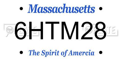 6HTM28 Massachusetts License Plate