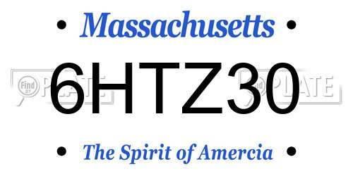 6HTZ30 Massachusetts License Plate