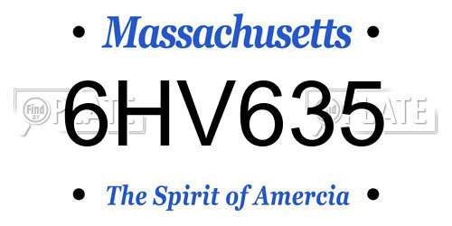 6HV635 Massachusetts License Plate