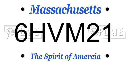 6HVM21 Massachusetts License Plate