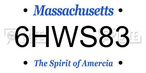 6HWS83 Massachusetts License Plate