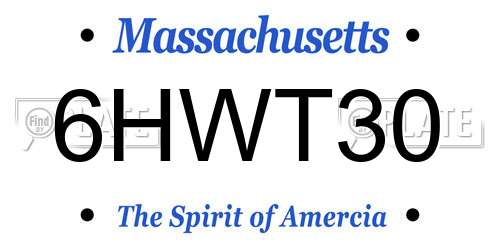 6HWT30 Massachusetts License Plate