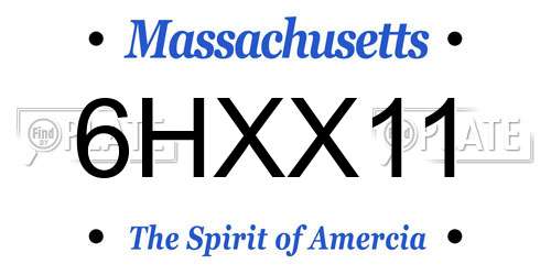 6HXX11 Massachusetts License Plate