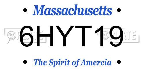 6HYT19 Massachusetts License Plate