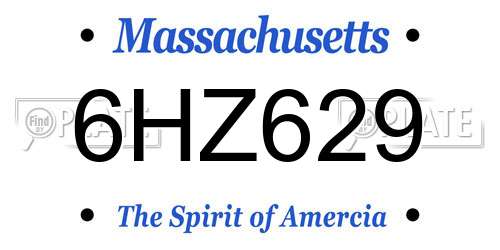 6HZ629 Massachusetts License Plate