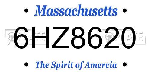 6HZ8620 Massachusetts License Plate