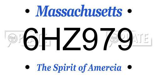 6HZ979 Massachusetts License Plate
