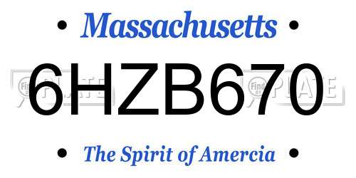 6HZB670 Massachusetts License Plate