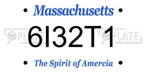 6I32T1 Massachusetts License Plate