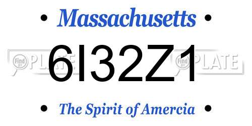 6I32Z1 Massachusetts License Plate