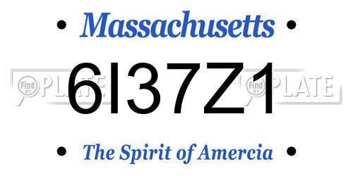 6I37Z1 Massachusetts License Plate