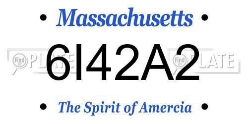 6I42A2 Massachusetts License Plate