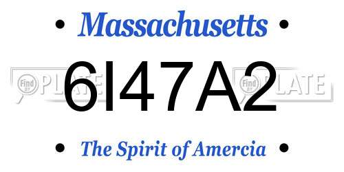 6I47A2 Massachusetts License Plate