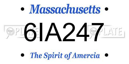 6IA247 Massachusetts License Plate