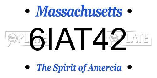 6IAT42 Massachusetts License Plate