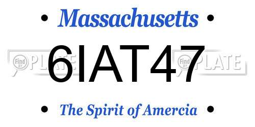 6IAT47 Massachusetts License Plate