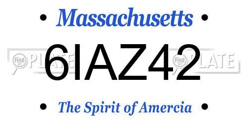 6IAZ42 Massachusetts License Plate