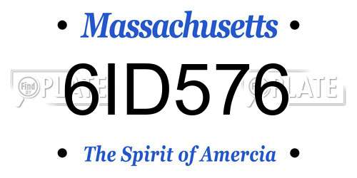 6ID576 Massachusetts License Plate