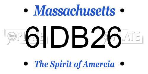 6IDB26 Massachusetts License Plate