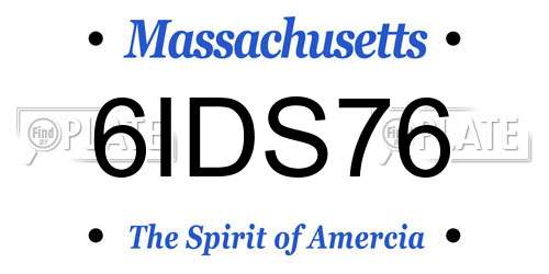 6IDS76 Massachusetts License Plate