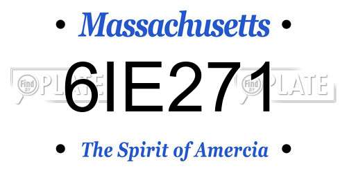 6IE271 Massachusetts License Plate