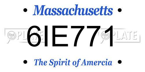 6IE771 Massachusetts License Plate