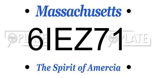 6IEZ71 Massachusetts License Plate