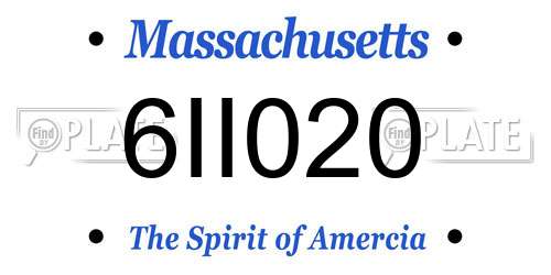 6II020 Massachusetts License Plate