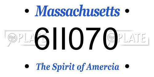 6II070 Massachusetts License Plate