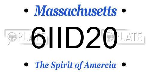 6IID20 Massachusetts License Plate