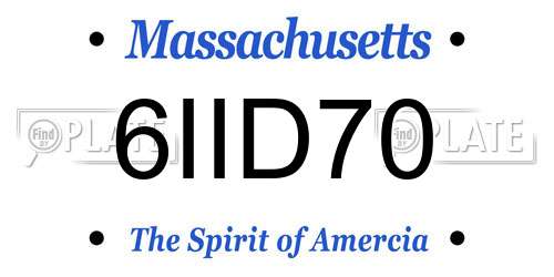 6IID70 Massachusetts License Plate