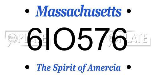 6IO576 Massachusetts License Plate