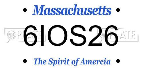 6IOS26 Massachusetts License Plate