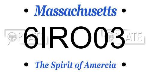 6IRO03 Massachusetts License Plate
