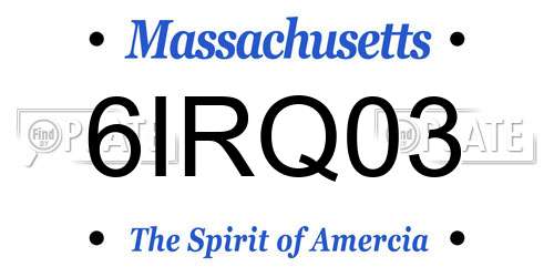6IRQ03 Massachusetts License Plate