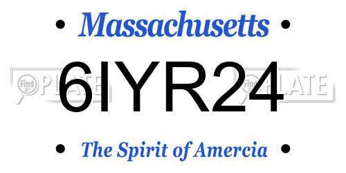 6IYR24 Massachusetts License Plate